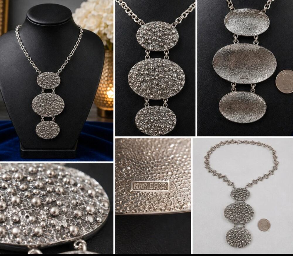 vintage Brutalist-style statement necklace by Napier
